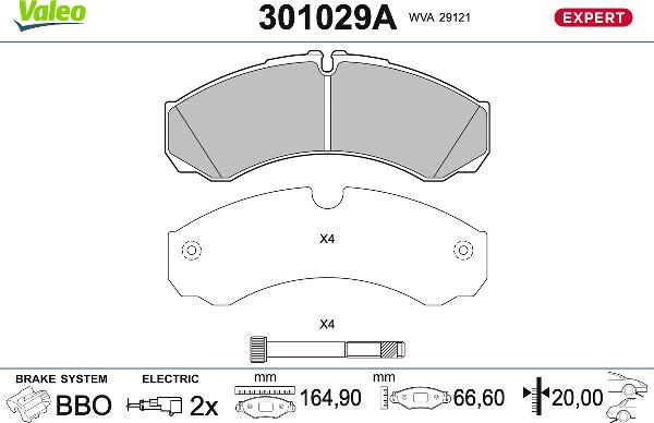 VALEO 301029A - Тормозные колодки, дисковые, комплект abcparts.ee