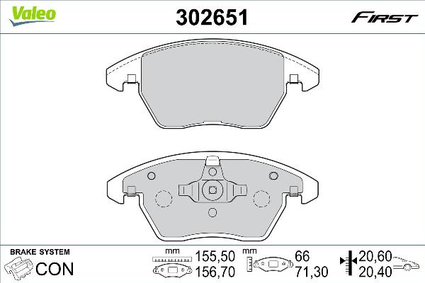 VALEO 302651 - Тормозные колодки, дисковые, комплект abcparts.ee