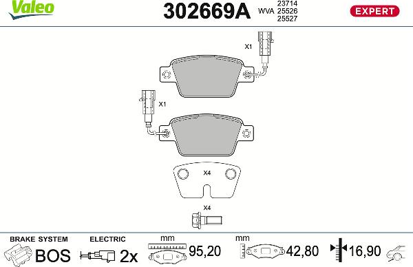 Valeo 302669A - Тормозные колодки, дисковые, комплект abcparts.ee