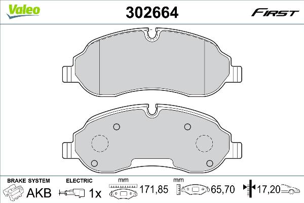 VALEO 302664 - Тормозные колодки, дисковые, комплект abcparts.ee