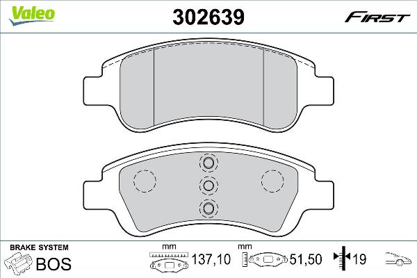 VALEO 302639 - Тормозные колодки, дисковые, комплект abcparts.ee