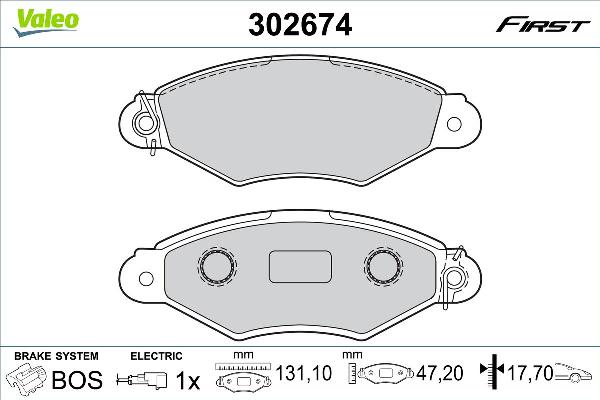 VALEO 302674 - Тормозные колодки, дисковые, комплект abcparts.ee