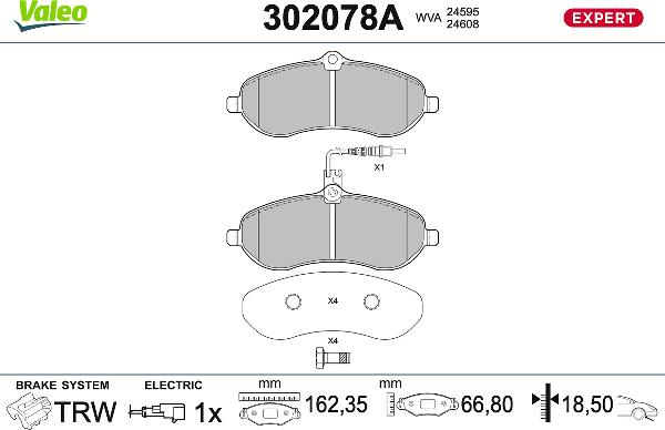 VALEO 302078A - Тормозные колодки, дисковые, комплект abcparts.ee