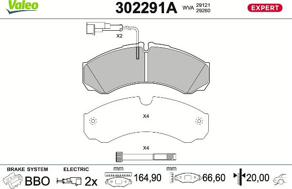 VALEO 302291A - Тормозные колодки, дисковые, комплект abcparts.ee