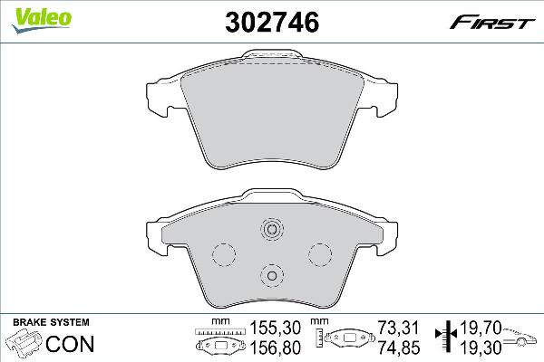 VALEO 302746 - Тормозные колодки, дисковые, комплект abcparts.ee