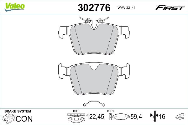VALEO 302776 - Тормозные колодки, дисковые, комплект abcparts.ee