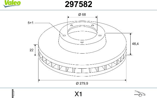 VALEO 297582 - Тормозной диск abcparts.ee