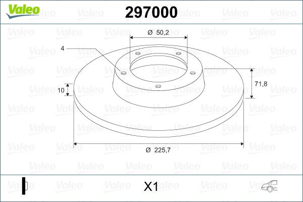 Valeo 297000 - Тормозной диск abcparts.ee