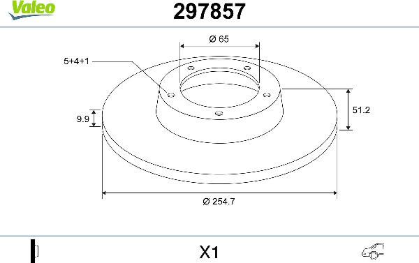 VALEO 297857 - Тормозной диск abcparts.ee