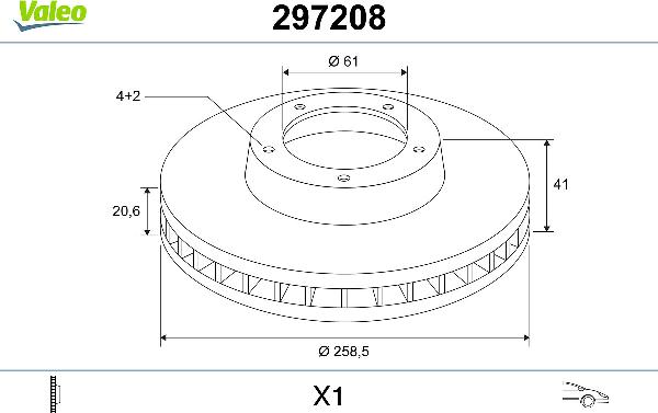 VALEO 297208 - Тормозной диск abcparts.ee