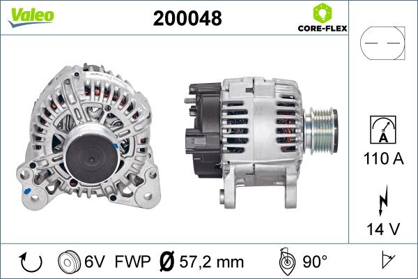 Valeo 200048 - Генератор abcparts.ee