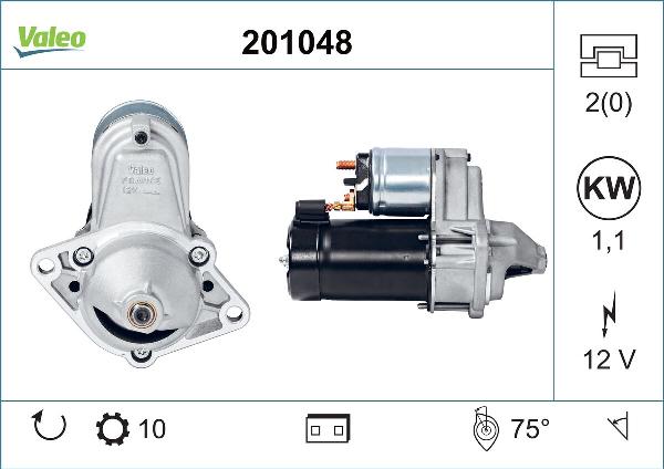 VALEO 201048 - Стартер abcparts.ee