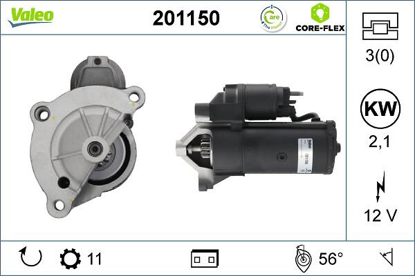 VALEO 201150 - Стартер abcparts.ee