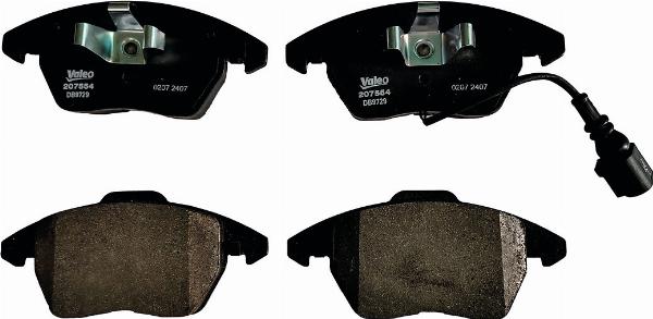 Valeo 207554 - Тормозные колодки, дисковые, комплект abcparts.ee