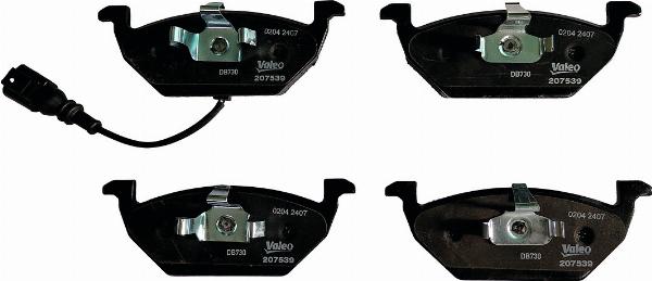 VALEO 207539 - Тормозные колодки, дисковые, комплект abcparts.ee