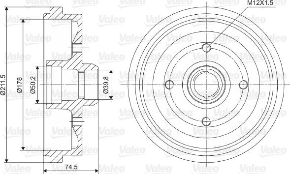 VALEO 237009 - Тормозной барабан abcparts.ee