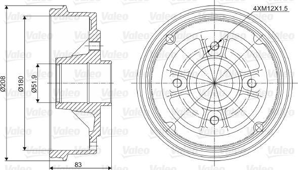 VALEO 237006 - Тормозной барабан abcparts.ee