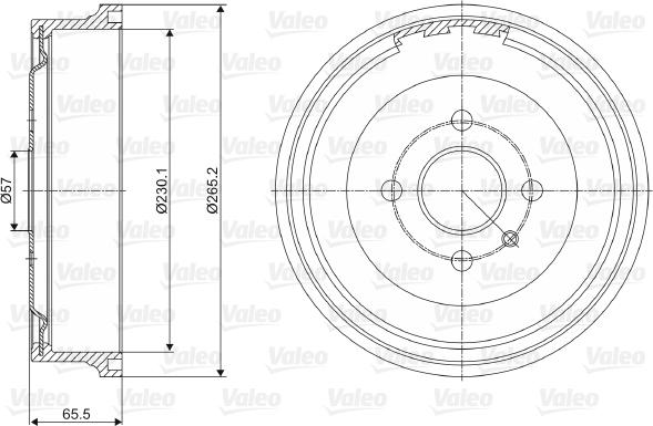 Valeo 237072 - Тормозной барабан abcparts.ee