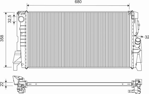Valeo 701448 - Радиатор, охлаждение двигателя abcparts.ee