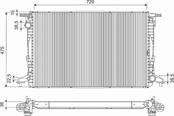 VALEO 701309 - Радиатор, охлаждение двигателя abcparts.ee