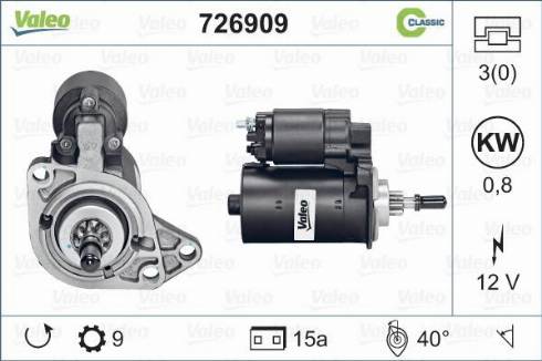 Valeo 726909 - Стартер abcparts.ee