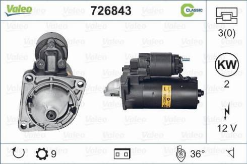 Valeo 726843 - Стартер abcparts.ee