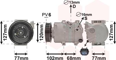 Van Wezel 8201K713 - Компрессор кондиционера abcparts.ee