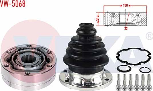 Veka VW-5068 - Комплект ШРУСа, приводной вал, шарнир abcparts.ee