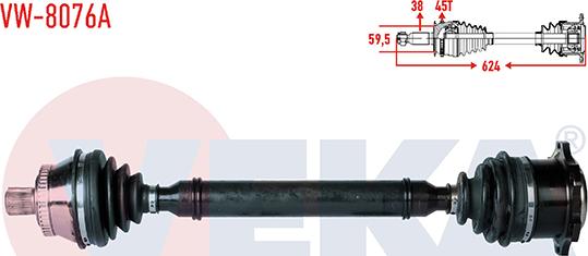 Veka VW-8076A - Приводной вал abcparts.ee