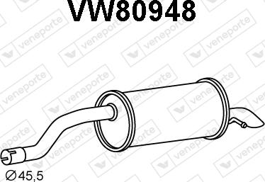 Veneporte VW80948 - Глушитель выхлопных газов, конечный abcparts.ee