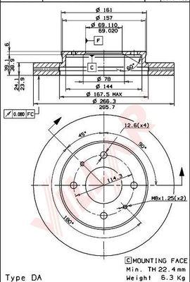 Villar 628.1408 - Тормозной диск abcparts.ee