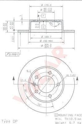 Villar 628.1045 - Тормозной диск abcparts.ee