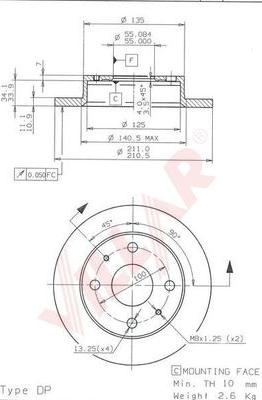 Villar 628.1897 - Тормозной диск abcparts.ee
