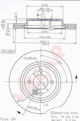 Villar 628.1822 - Тормозной диск abcparts.ee