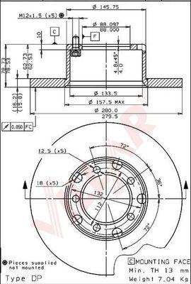 Villar 628.1204 - Тормозной диск abcparts.ee