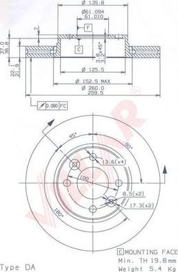 Villar 628.1275 - Тормозной диск abcparts.ee