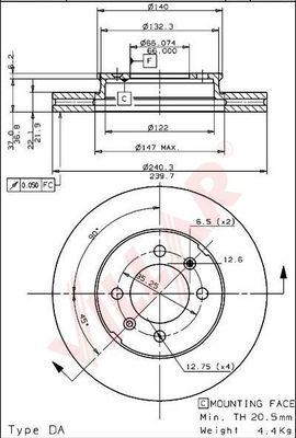 Villar 628.1718 - Тормозной диск abcparts.ee