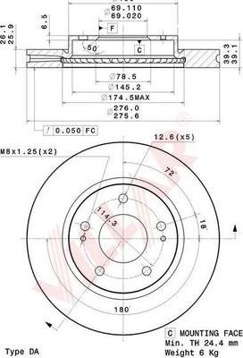 Villar 628.2075 - Тормозной диск abcparts.ee