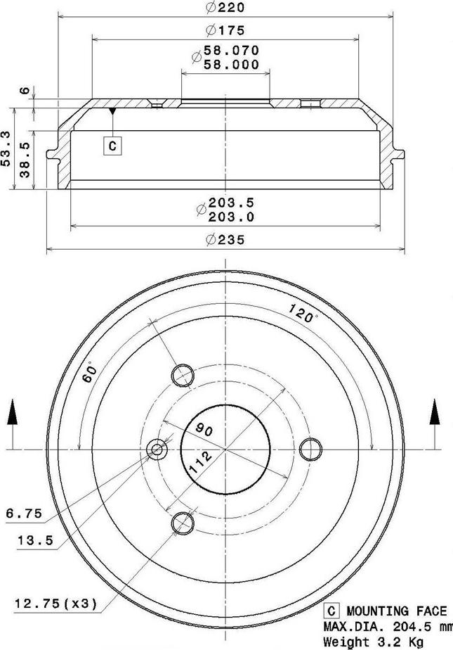 Villar 627.0298 - Тормозной барабан abcparts.ee