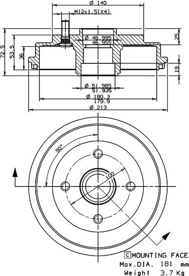 Villar 627.0264 - Тормозной барабан abcparts.ee