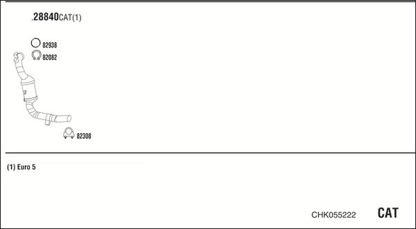 Walker CHK055222 - Система выпуска ОГ abcparts.ee