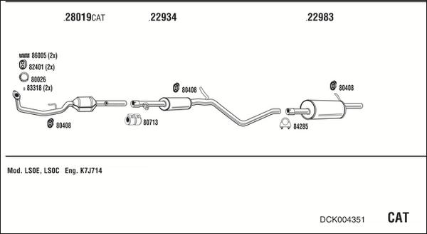Walker DCK004351 - Система выпуска ОГ abcparts.ee