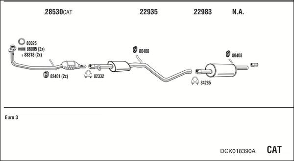 Walker DCK018390A - Система выпуска ОГ abcparts.ee