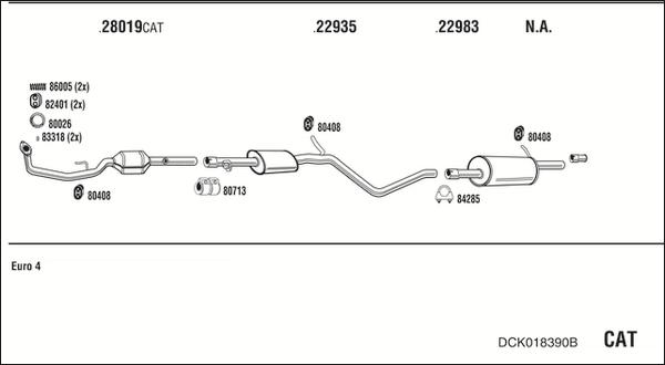 Walker DCK018390B - Система выпуска ОГ abcparts.ee