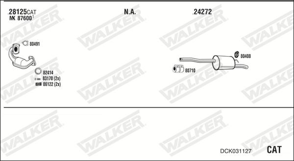 Walker DCK031127 - Система выпуска ОГ abcparts.ee