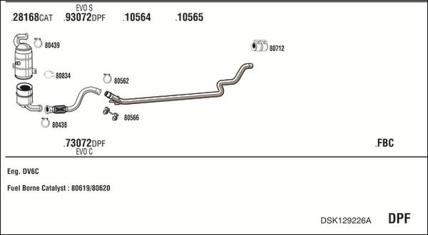 Walker DSK129226A - Система выпуска ОГ abcparts.ee