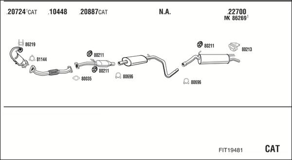 Walker FIT19481 - Система выпуска ОГ abcparts.ee