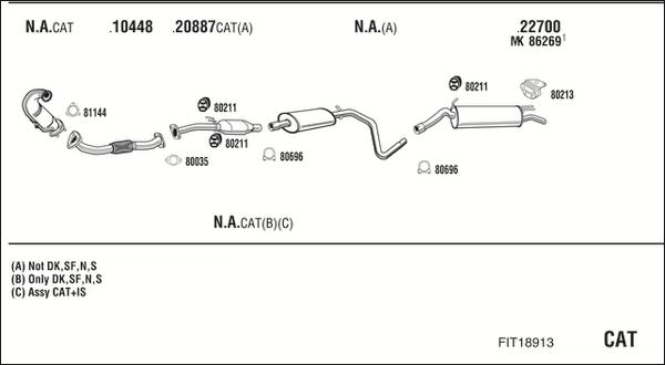 Walker FIT18913 - Система выпуска ОГ abcparts.ee