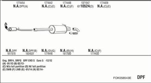 Walker FOK058543E - Система выпуска ОГ abcparts.ee