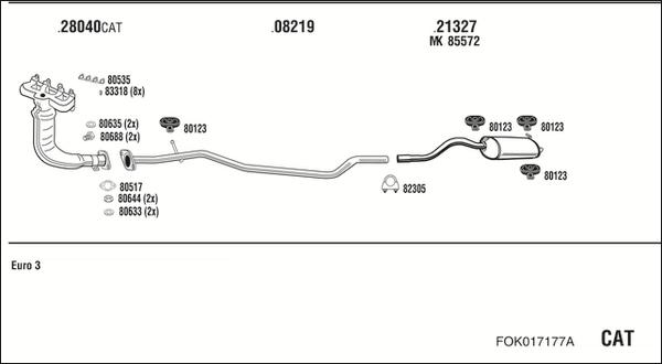 Walker FOK017177A - Система выпуска ОГ abcparts.ee